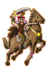 Ein Ork Steppenreiter auf einem Pferd