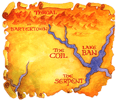 Ein Kartenausschnitt aus der Fantasywelt von Earthdawn